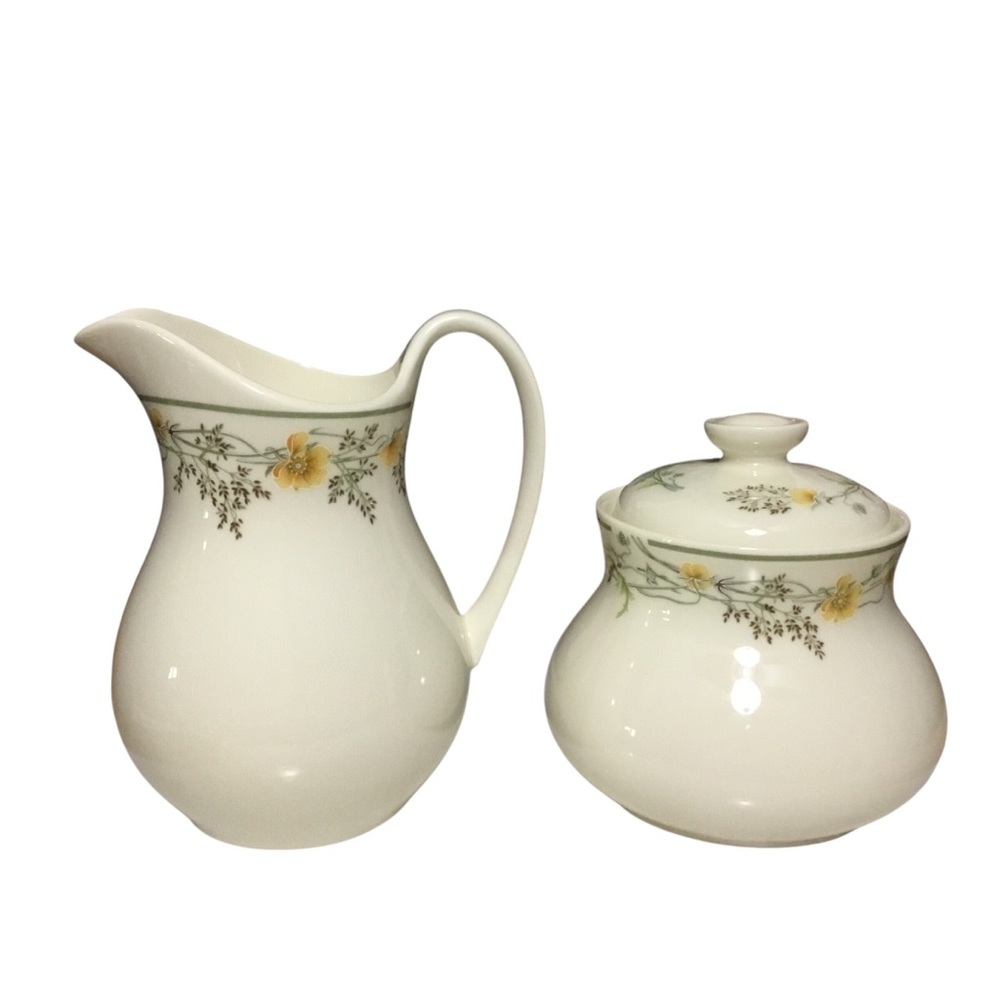 Rare Royal Doulton Nicole Pattern Cream and Sugar